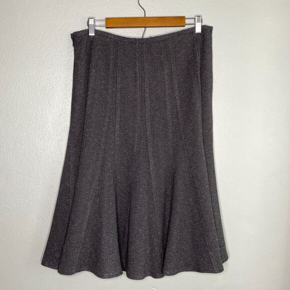 New Directions Women's 12 Gray Tweed Flare Skirt Career Office Church - Picture 1 of 12
